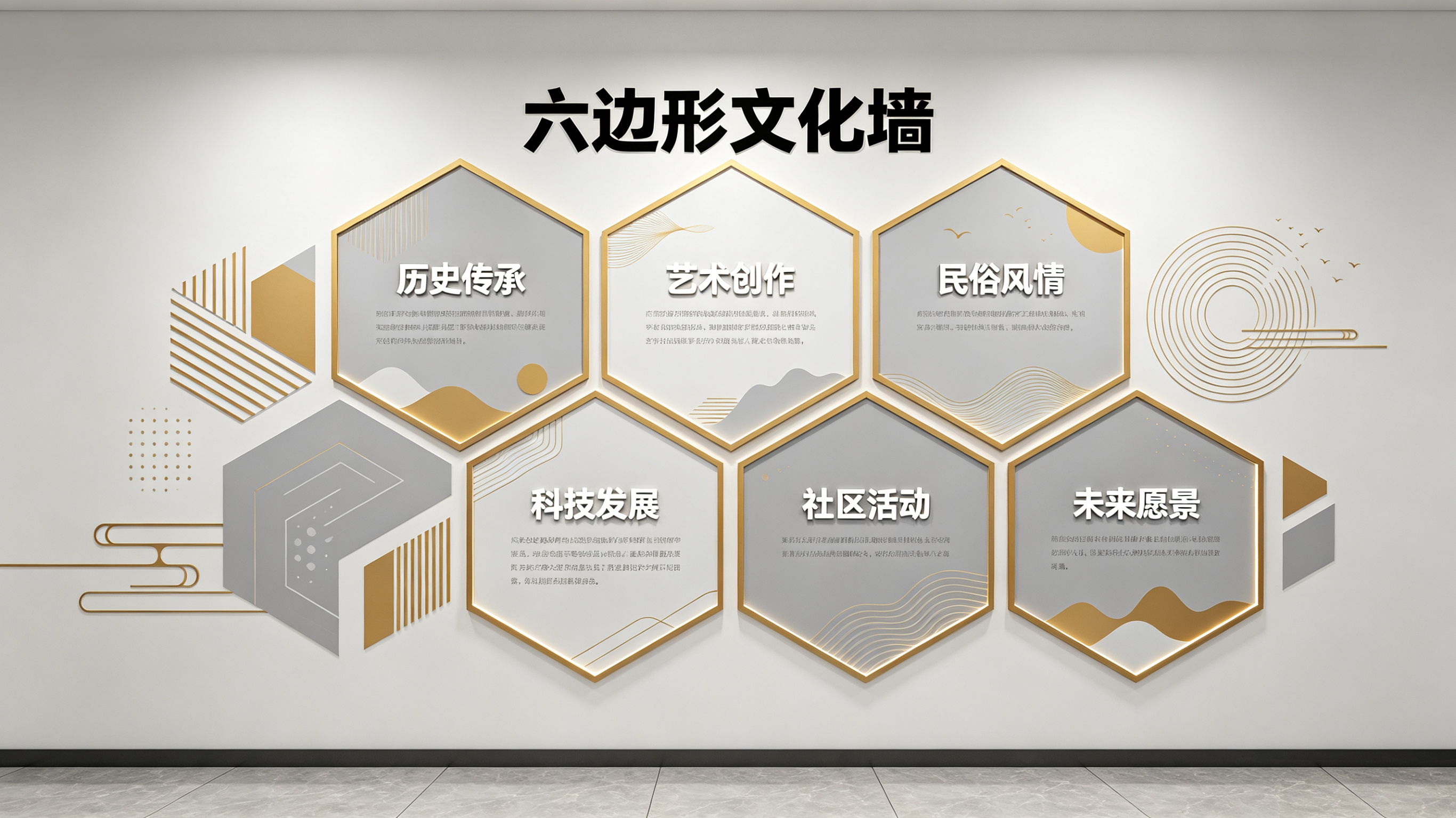 嵩县企业文化墙 | 六边形信息美学